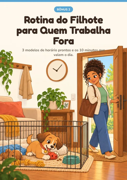 Capa do bônus Rotina do Filhote para Quem Trabalha Fora